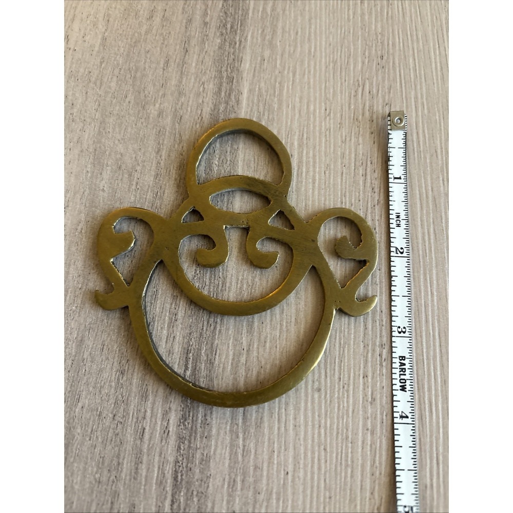 Vintage Brass Trivet Hot Plate 3.5" x 3.5" - Picture 3 of 4